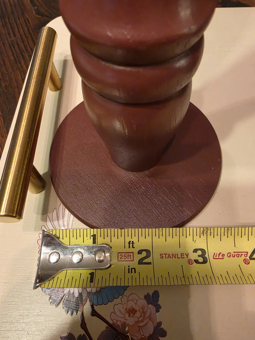 Vintage Wood candlestick holders glass tulip-shaped hurricane shade bobeches